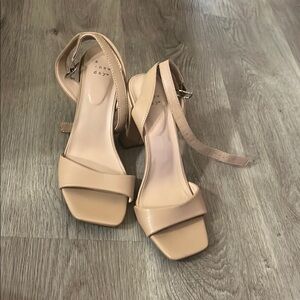 A New Day Cream Heels with Block Heel and Ankle Strap